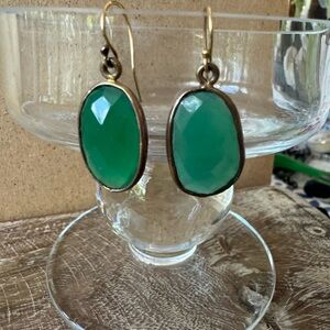 Green chalcedony drop earrings.